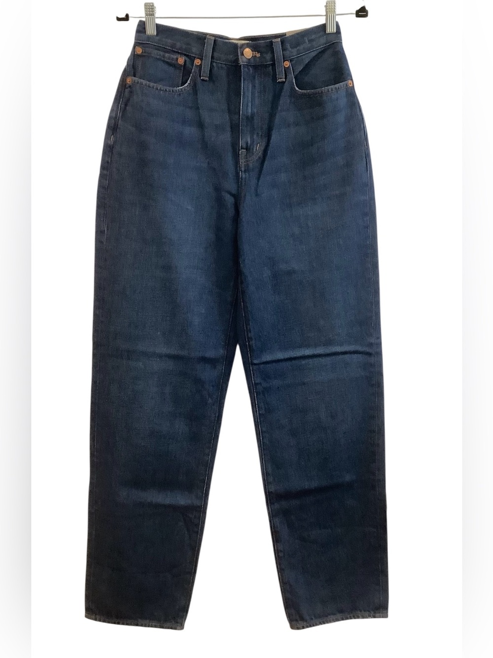 Madewell Baggy Straight Dark Blue Jeans Size 26, NWT $98